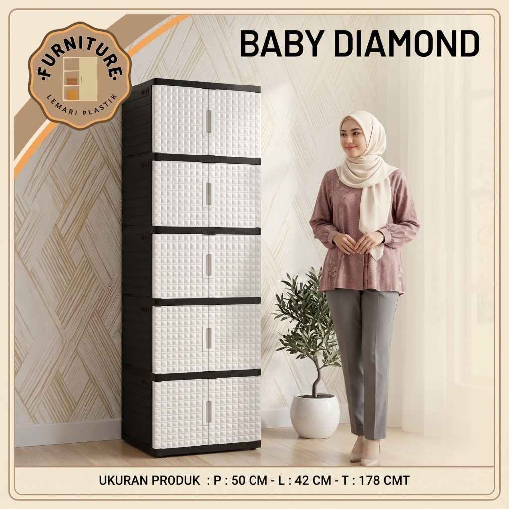 Akako - Lemari 2 pintu Baby Akako Diamond Lemari Pakaian Baby - Baby Akako Diamond BAD