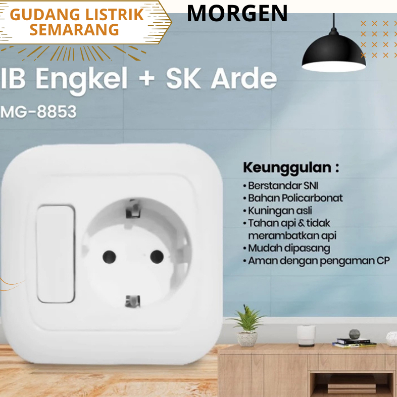 Saklar engkel + stop kontak morgen MG-8853