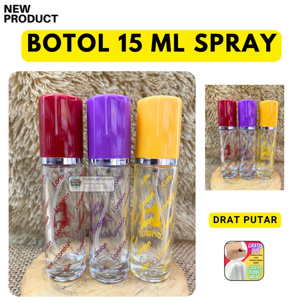 Botol Parfum 15 ML Motif  KACA BARU / Botol DRAT  / BOTOL PARFUM 15ML / Botol Parfum HM WARNA BARU 1