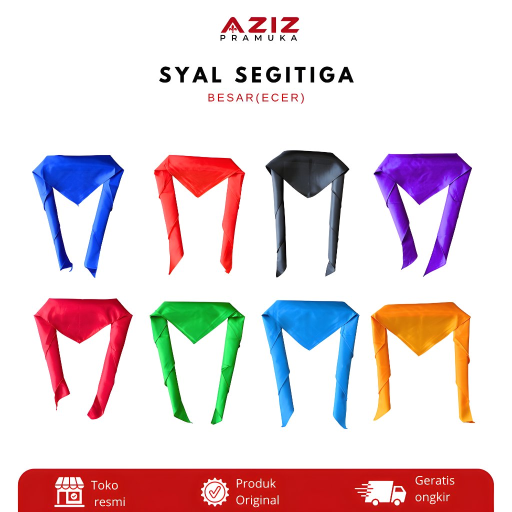 Syal Segitiga Pramuka Berbagai Warna Ecer | Scarf Syal Pramuka Segitiga