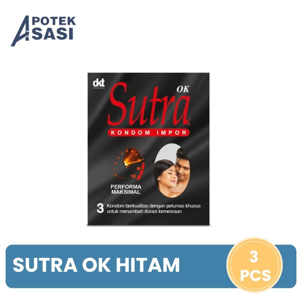 Sutra OK Hitam Kondom Impor Isi 3 Pcs
