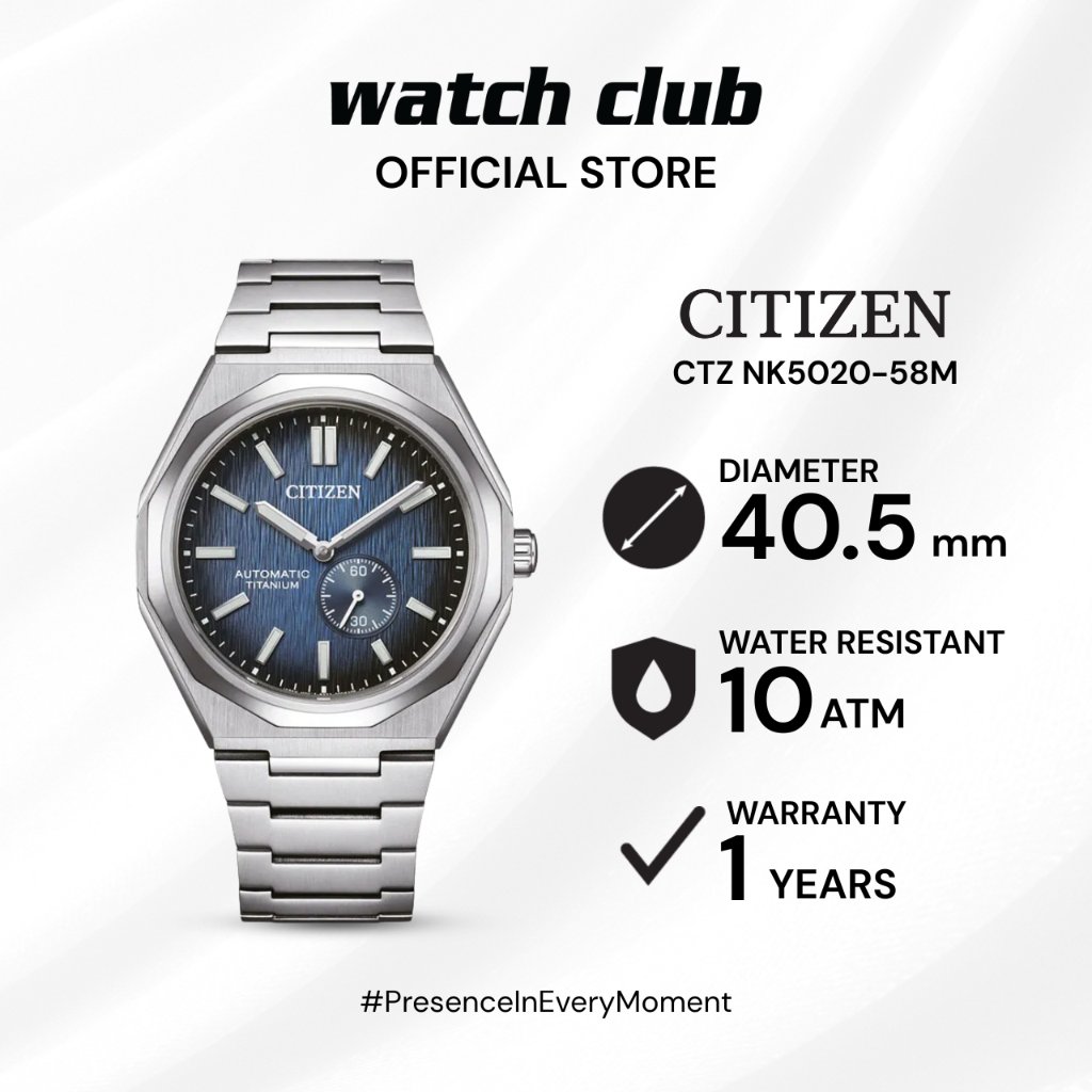 Citizen - Jam Tangan Pria Tali Titanium Citizen Mechanical Super Titanium Zenshin CTZ NK5020-58M