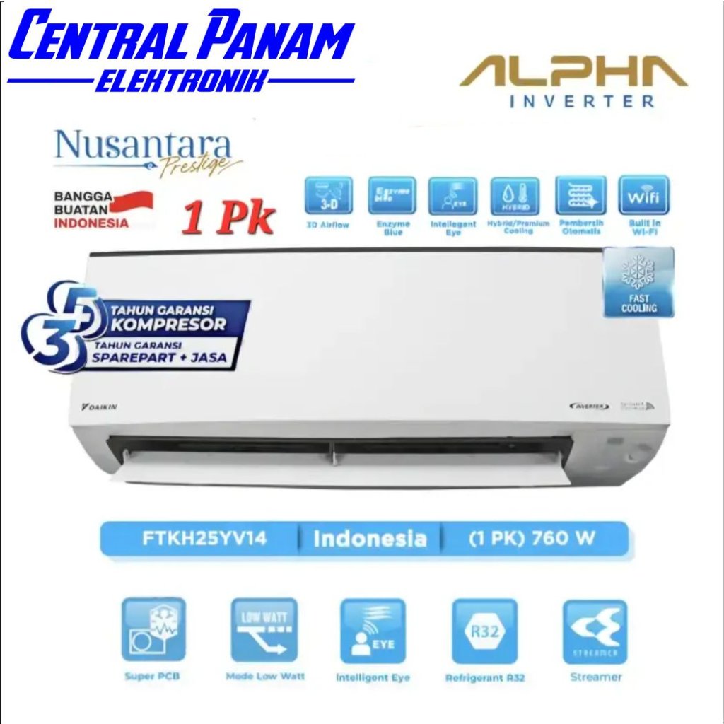 DAIKIN AC ALPHA INVERTER 1PK STKH 25YV UNIT ONLY Central Panam Elektronik