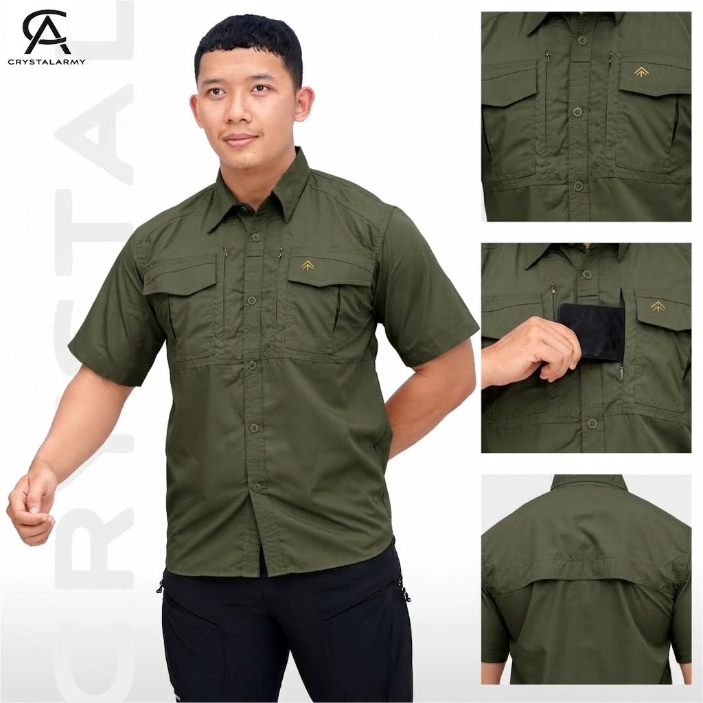 Kemeja Tactical MTAC Pendek PREMIUM || Kemeja MTAC Lengan Pendek || Kemeja Outdoor Tactical
