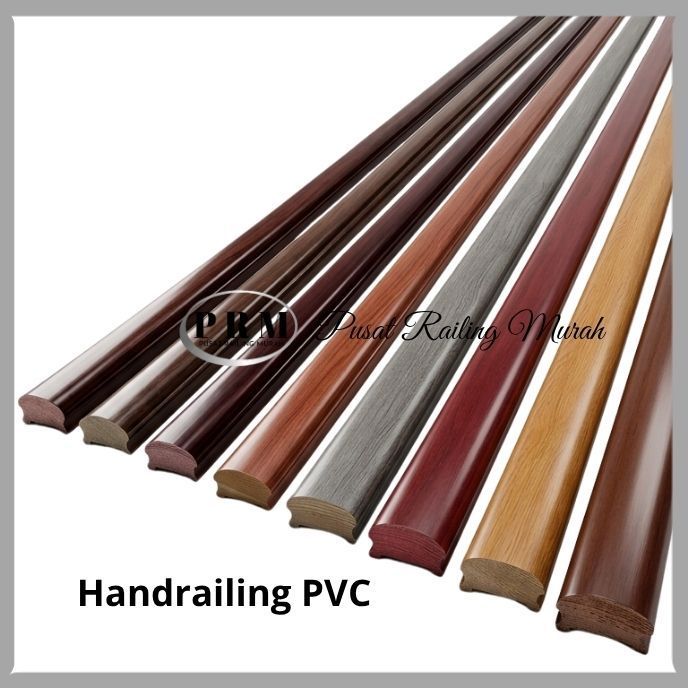 HAND RAILING HANDLE PVC PEGANGAN RAILING TANGGA PVC KAYU PROFIL ROTI
