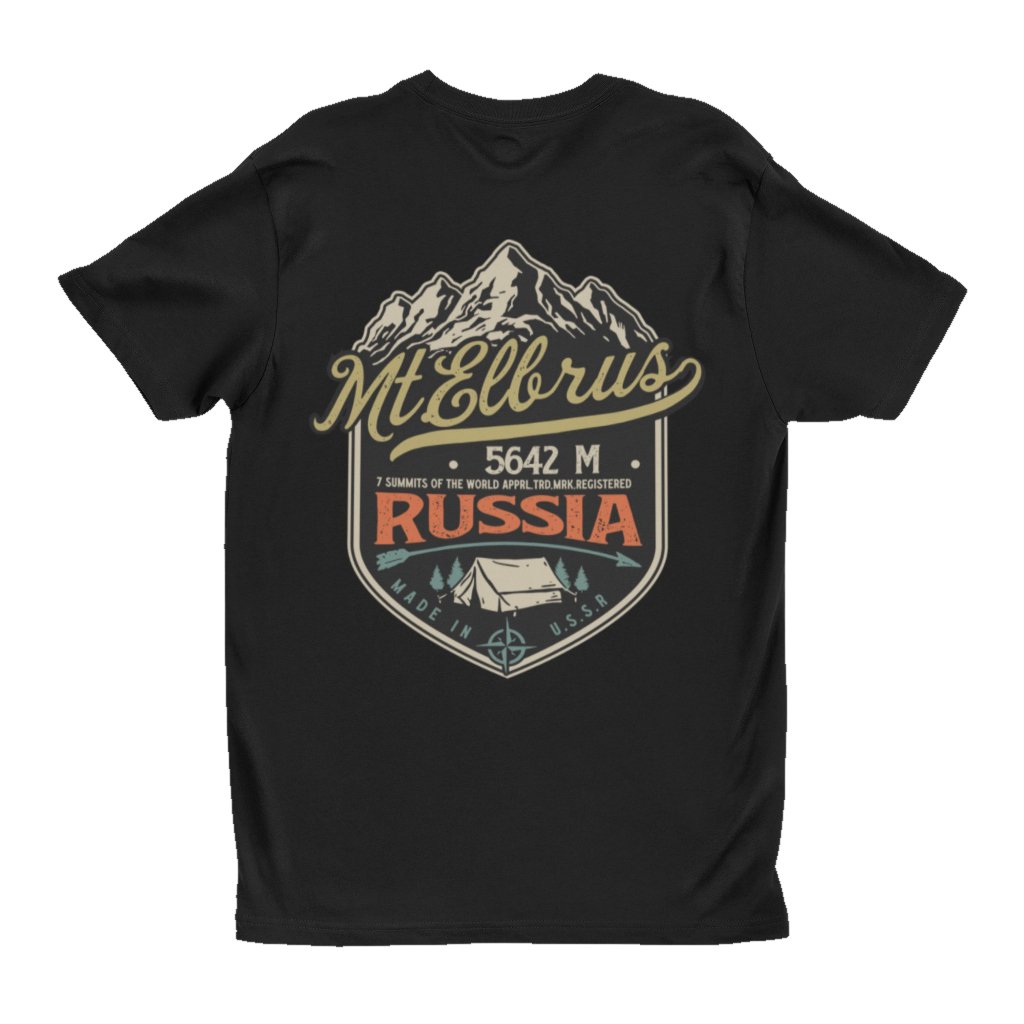 Kaos Gunung 7 Summit Mount Elbrus Europe Vintage Retro