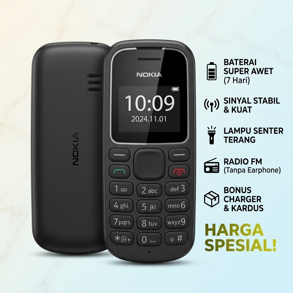Hp Jadul Murah Second Nokia 1280 dan Nokia 105 - HP Jadul Paling Laris, Baterai Awet, Sinyal Stabil