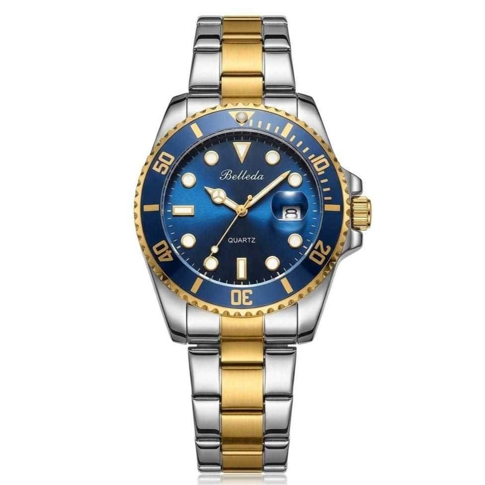 Jam Tangan Pria Belleda 9479-2 Rantai tanggal Aktif Anti Air 3 Atm Man Watches Mewah