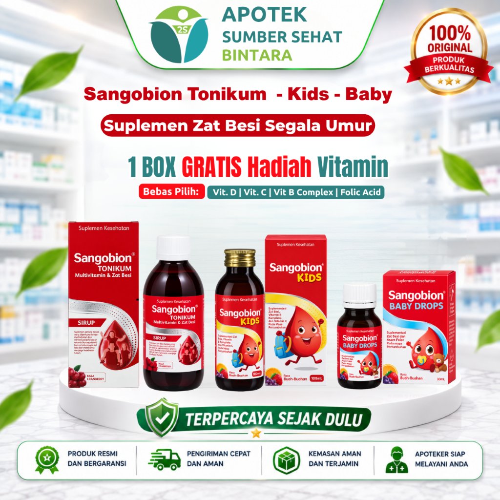Sangobion Baby Drop | Kids | Tonikum Sirup | Kapsul - Vitamin Zat Besi Anak dan Dewasa