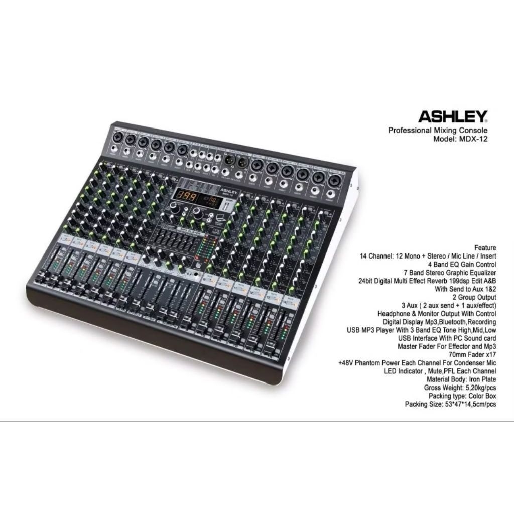 MIXER ASHLEY 12 CHANNEL EFEK ALESIS ASHLEY MDX12 MDX 12 MDX-12 ORIGINAL BERGARANSI RESMI ASHLEY