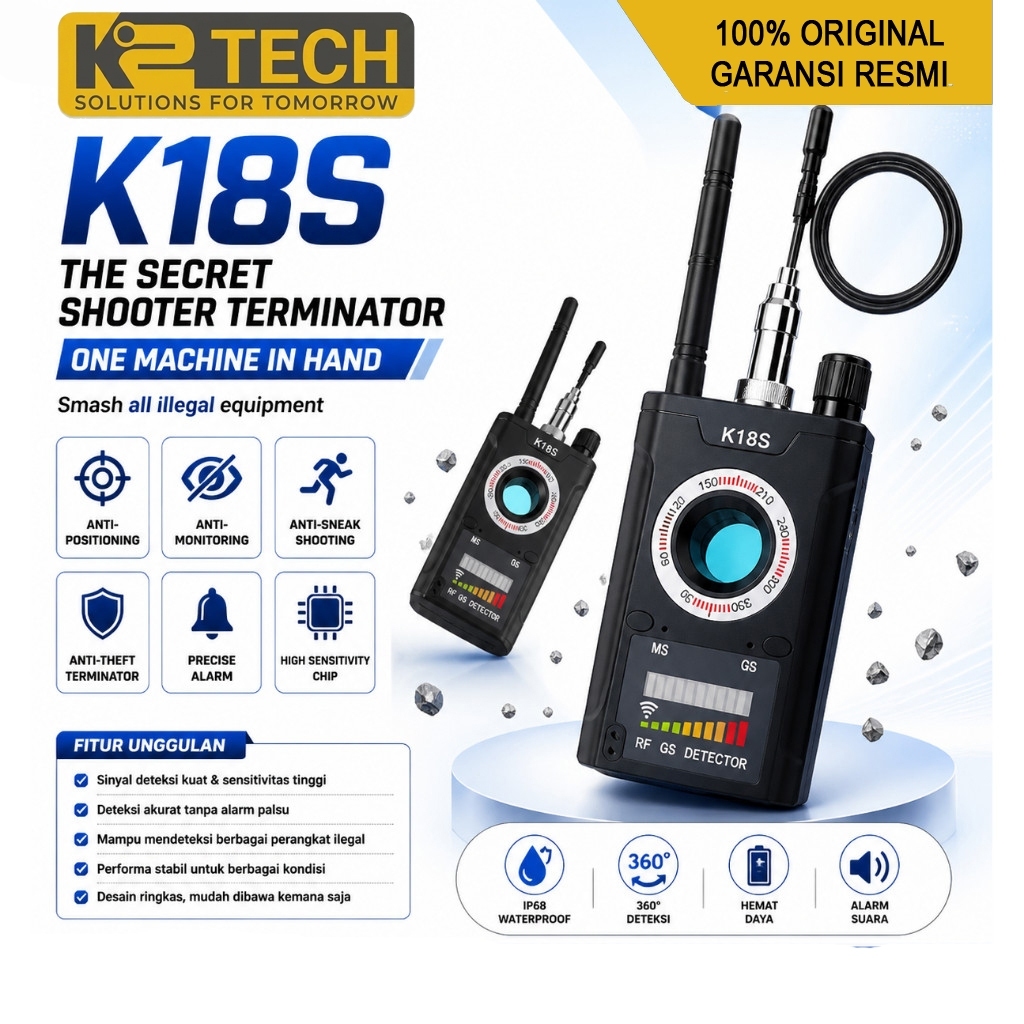 K18S GSM Signal Detector Anti Lacak Spy Car GPS Bug Detector RF Detector K18 S Anti Sadap Suara