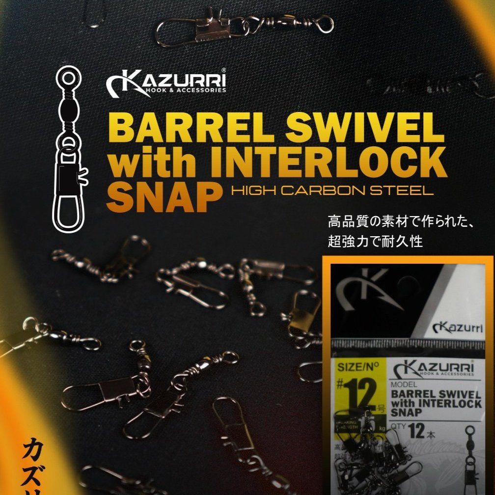 KAZURRI BARREL SWIVEL WITH INTERLOCK SNAP || SWIVEL || GROSIR 12 - 36 PCS