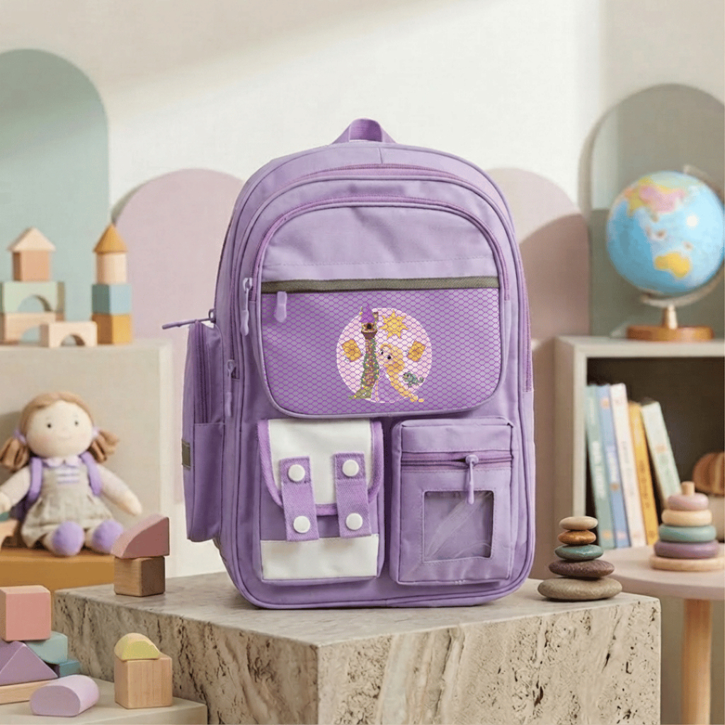 Raindoz - CUT 057 P1441 Tas Ransel Anak SD Motif Tangled Rapunzel Ringan Kuat Banyak Kantong Nyaman 