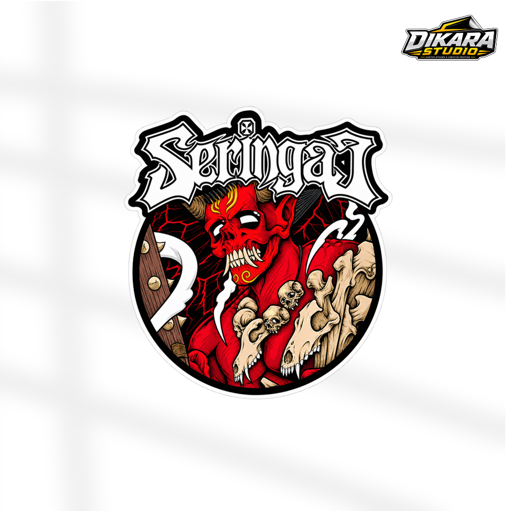 Sticker Seringai Logo Bahan Vinyl | Anti Air dan Glossy | Stiker Helm Kulkas