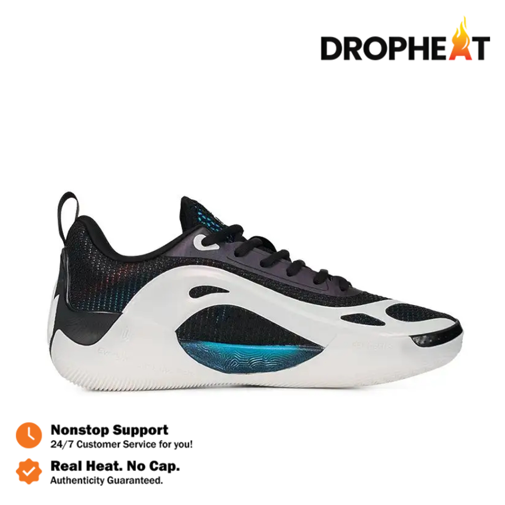 Dropheat - Sepatu Peak Andrew Wiggins AW 4 Black White Men's Basketball Sport Shoes Sepatu Olahraga 