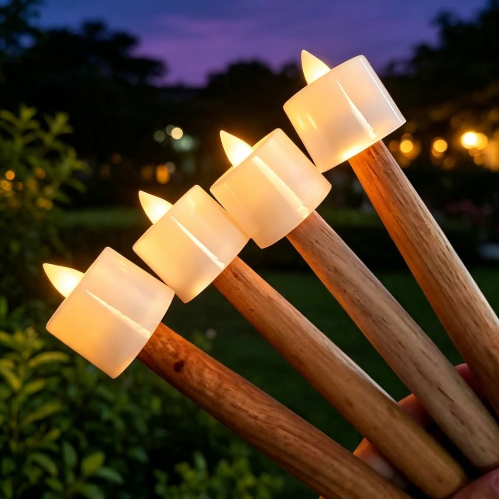 Lilin Elektrik LED Warna Kuning - Aman, Tanpa Asap, Efek Berkedip