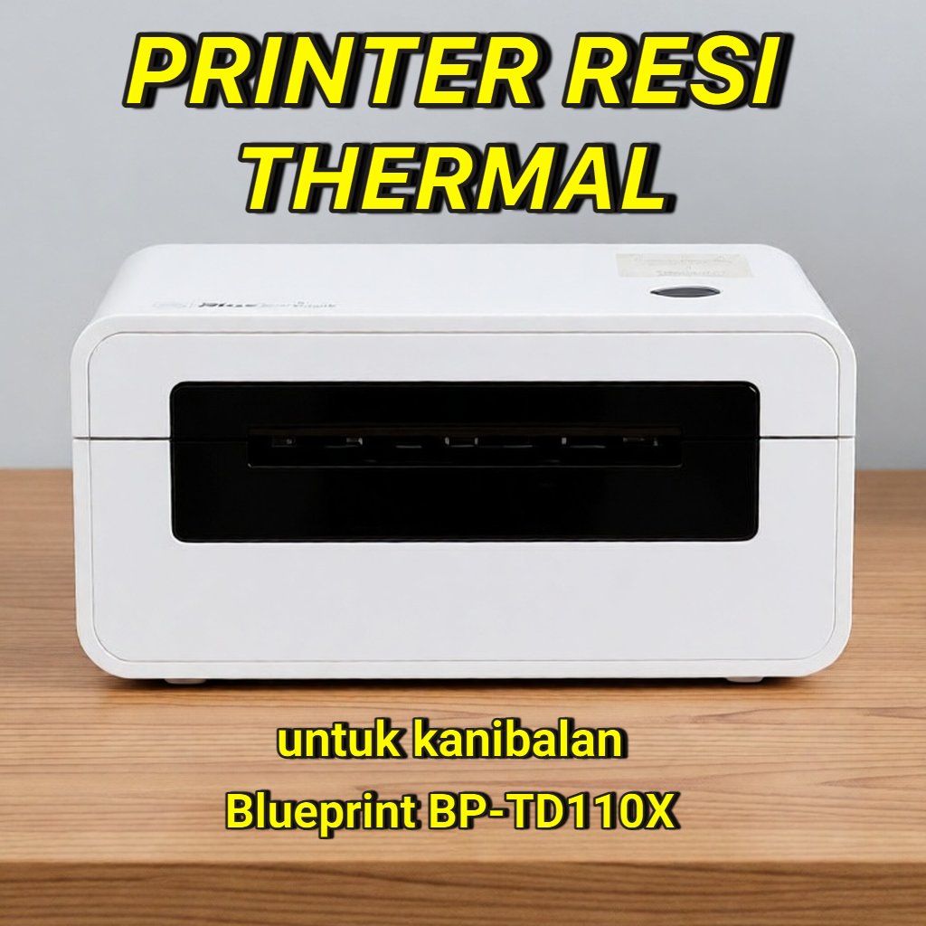 Printer Thermal Label Resi Barcode QR Code 110mm Blueprint BP-TD110X USB Bekas Second Print Head Err