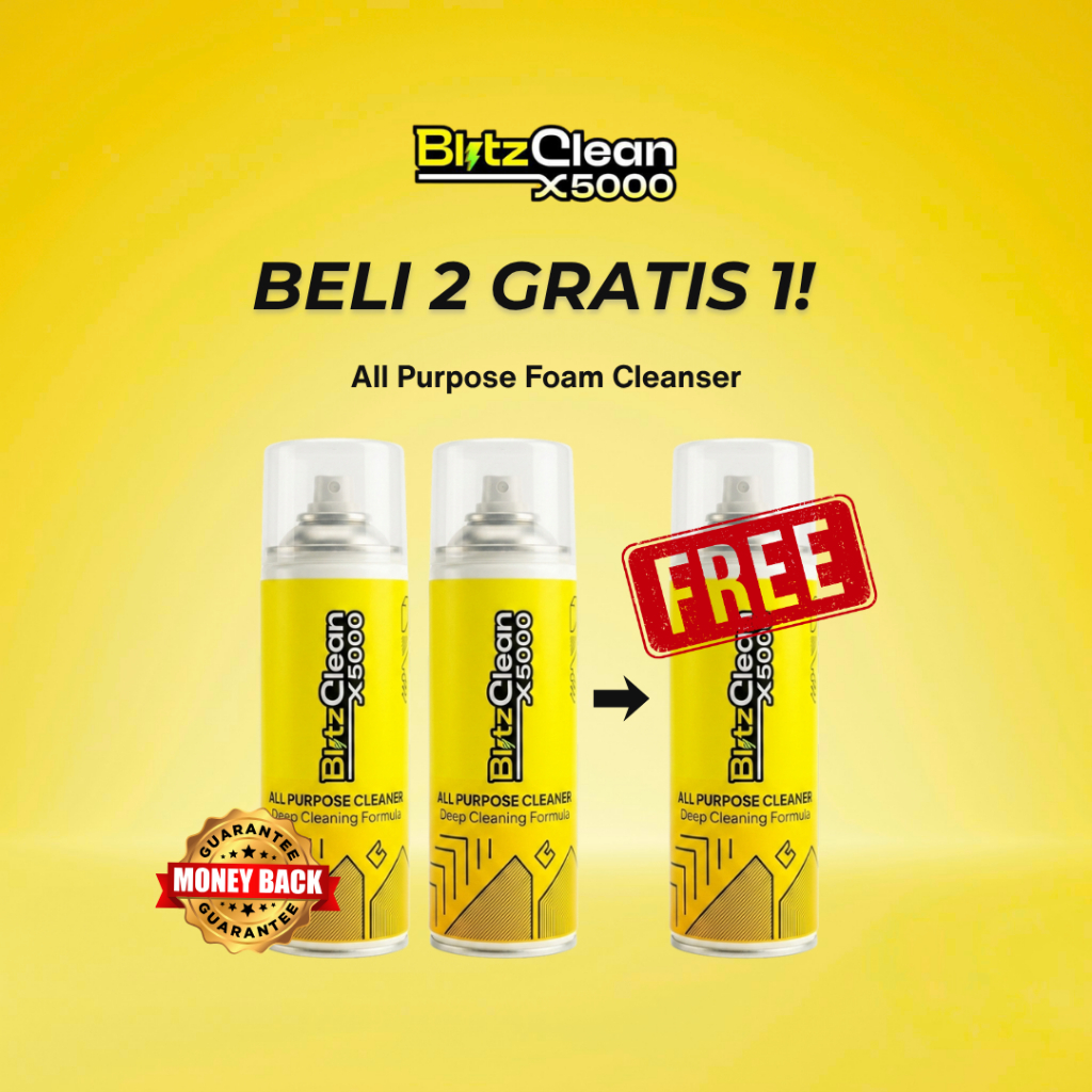 [ Paket Hemat 3 Pcs ] ⁠Blitzclean X5000 Foam Cleaner 400ml Pembersih Pembersih Kamar Mandi Anti Kera