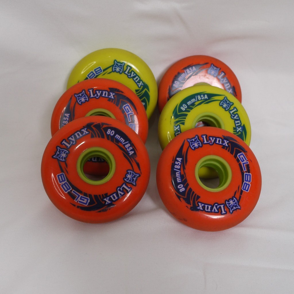 Roda Sepatu Roda Lynx 80mm 85A Bekas Seken Second Inline Skate Wheels 6 Pcs Mulus untuk ardiandz siz