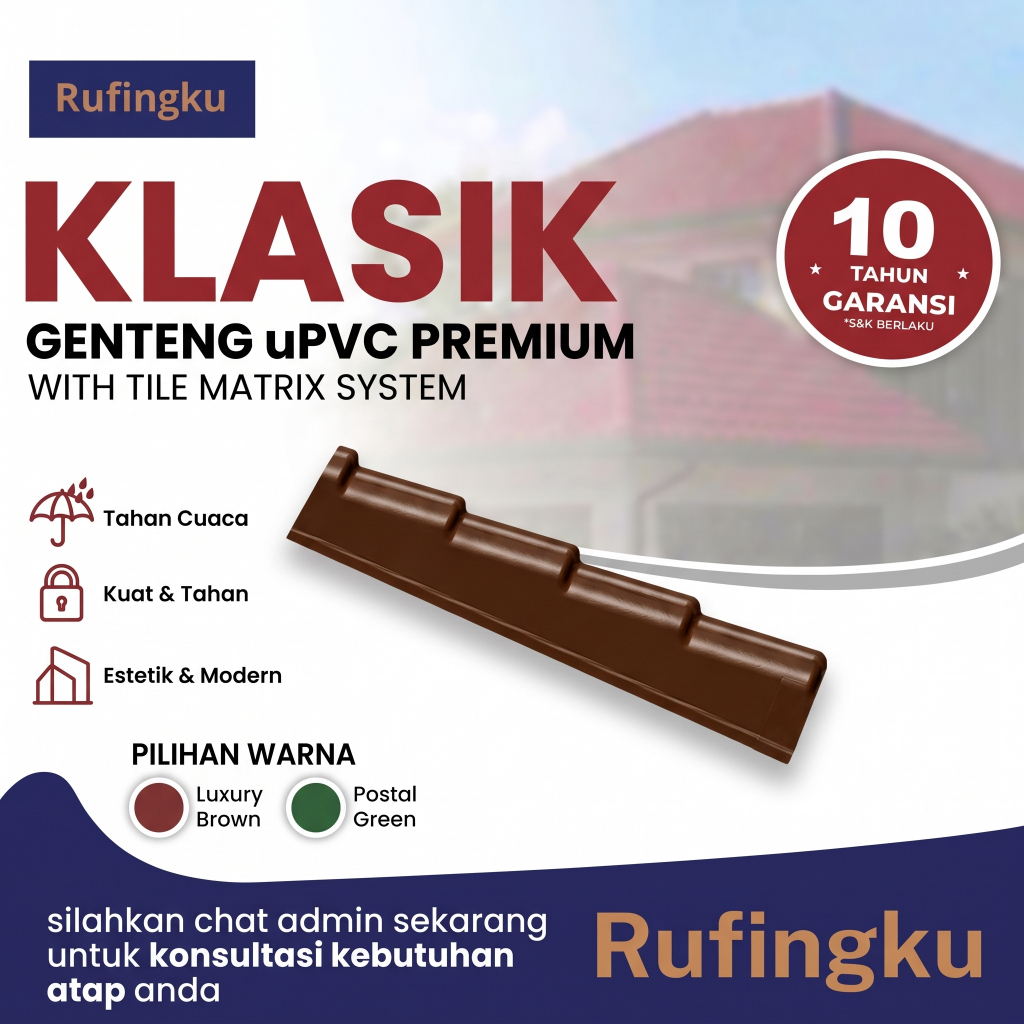 RUFINGKU LISPLANG KANAN KIRI AKSESORIS ATAP GENTENG uPVC KLASIK