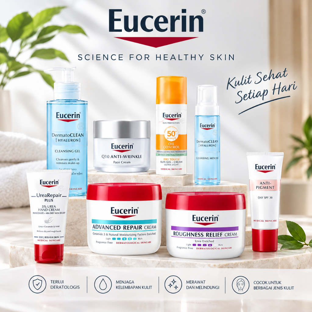Complete Eucerin Skincare Range: Anti-Pigment, Anti-Aging Q10, SPF50+ Sunscreen, Cleansing, Advanced