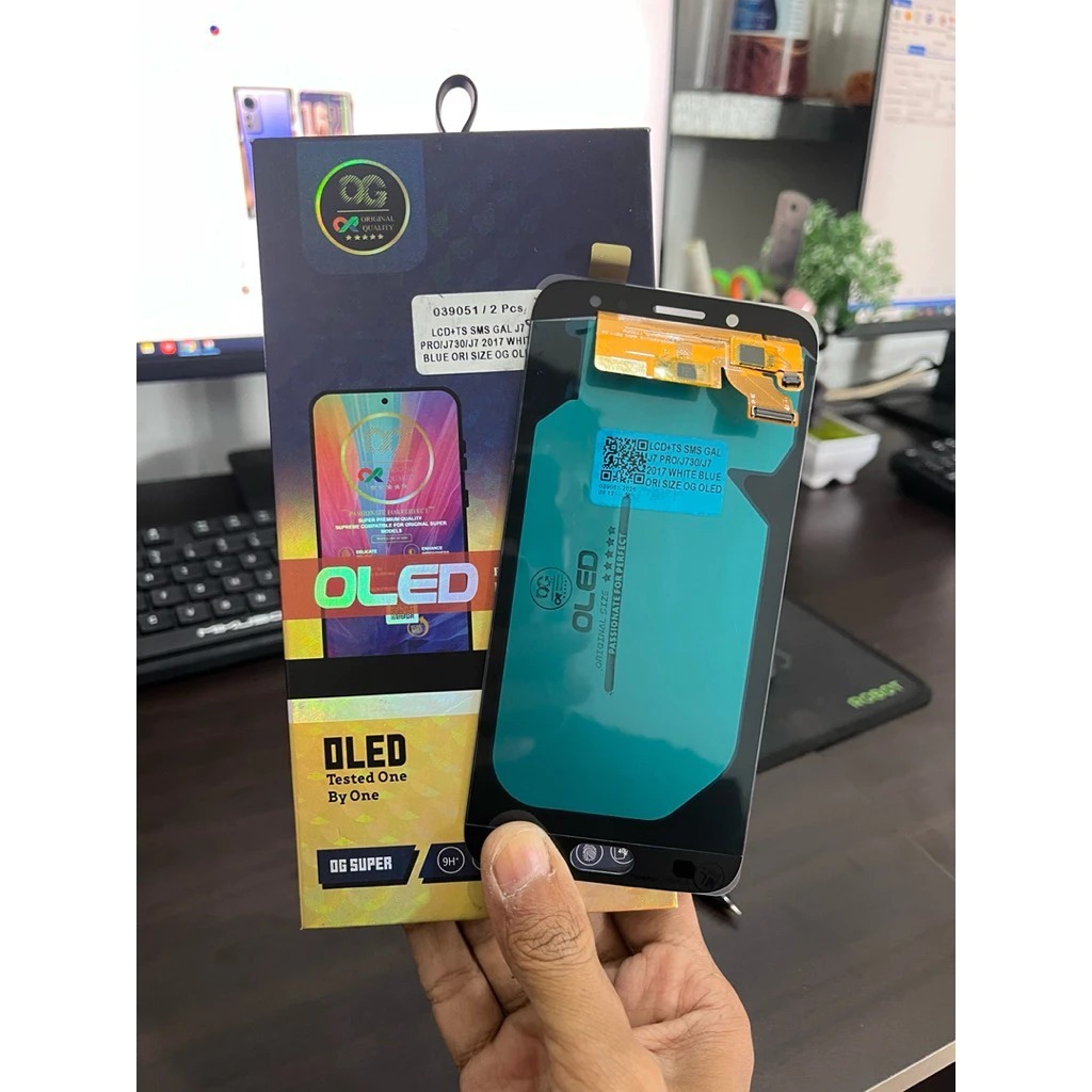 LCD OLED 1:1 SAMSUNG GALAXY J7 PRO J730 OG SUPER MEETOO ORI SIZE ORIGINAL BERGARANSI TERMURAH