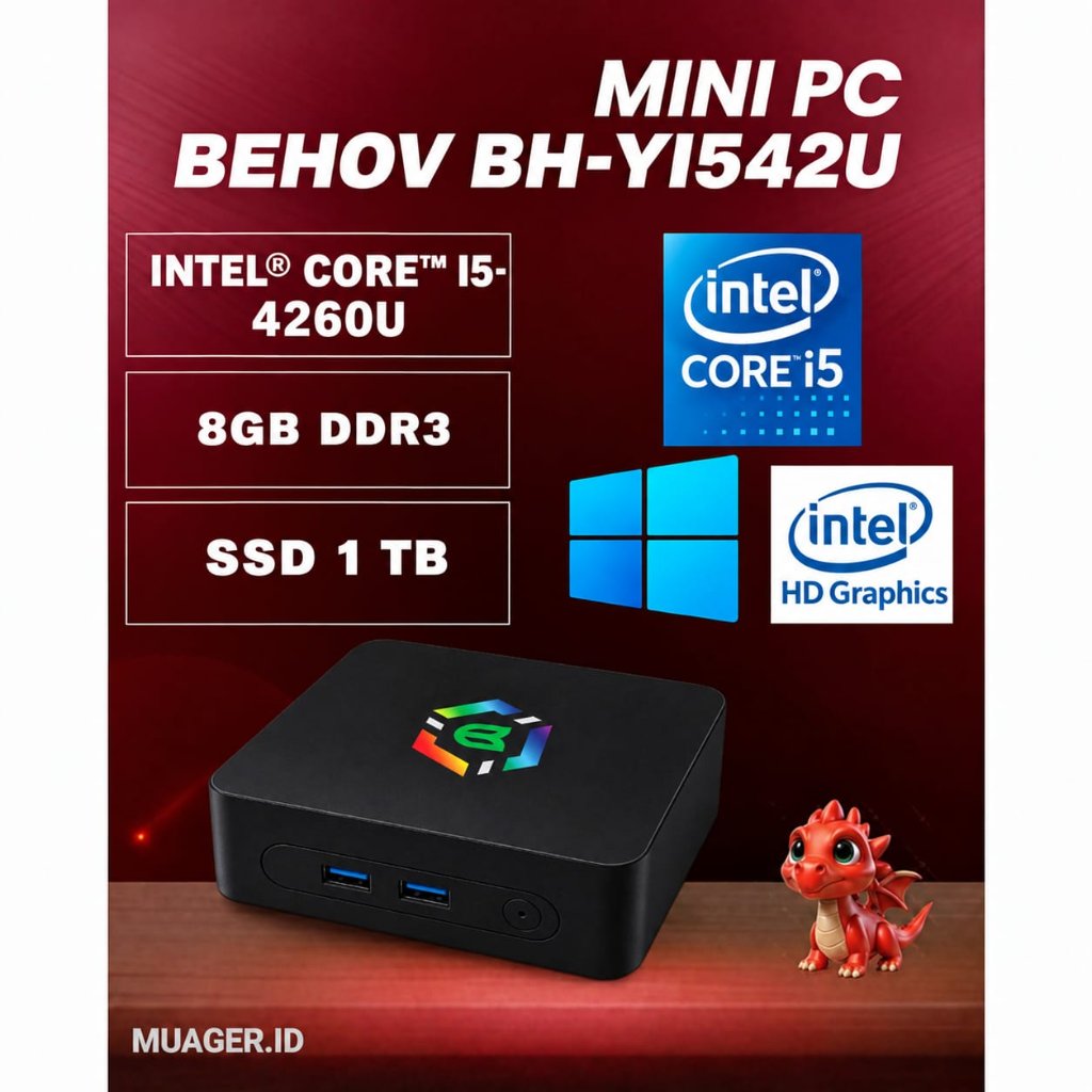 MINI PC BEHOV BH-Yi542U I5 4260U FULLSET +WIN 11 +RAM +SSD | MINI PC I5 GEN 4 | MINI PC DDR3 GEN 4