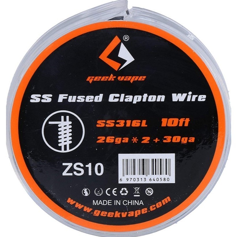 GeekVapee geek vape geekvape Kawat Coil Wire Fused Clapton Alien SS316L Dual Core 26ga x 2 + 30ga Or