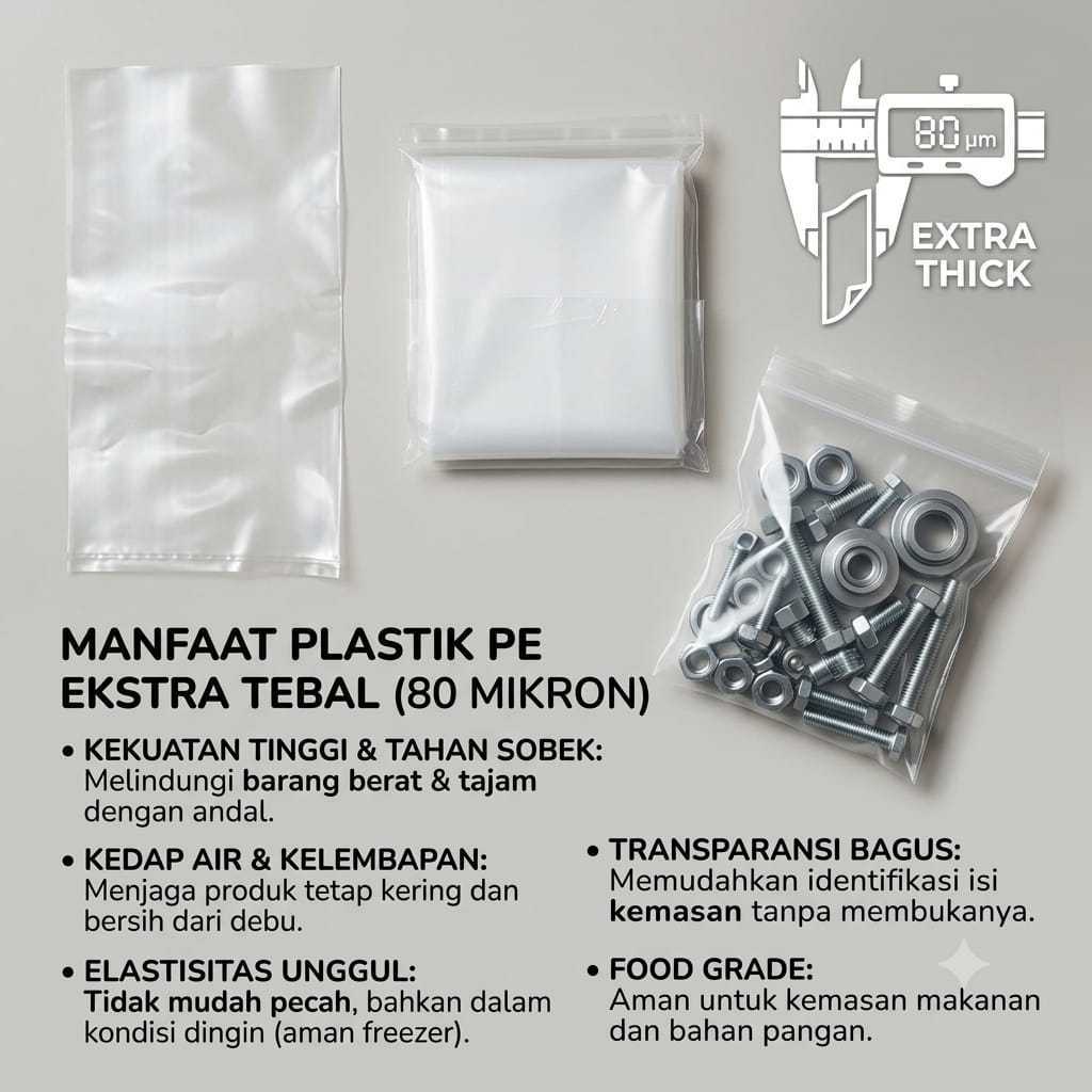 Plastik PE 20x35 tebal 0,8 mikron