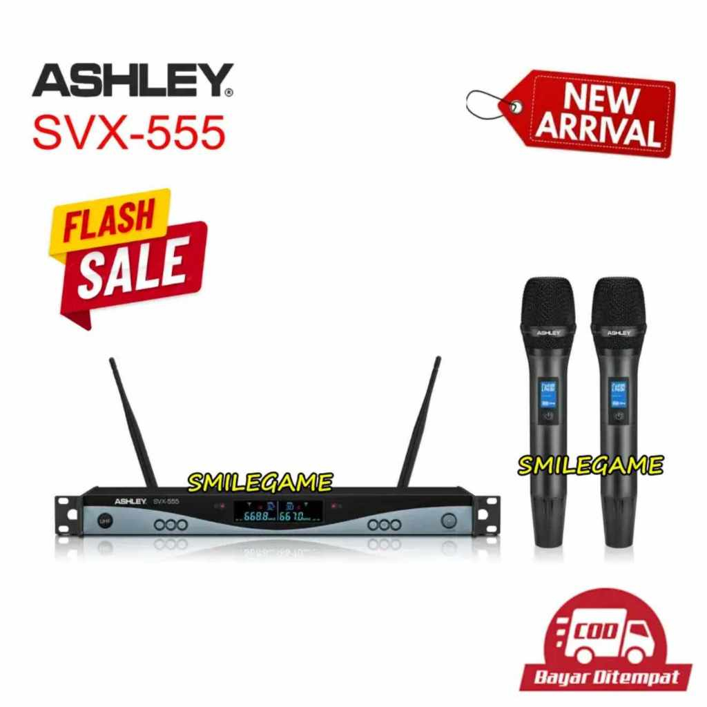 Mic Ashley SVX-555 Handle Microphone Wireless Ashley Gagang