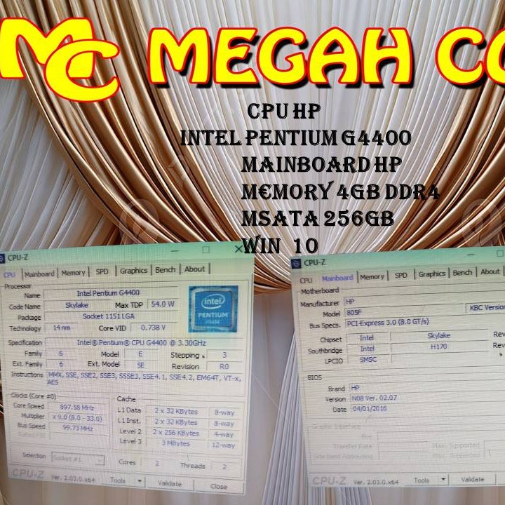 CPU BUILUP HP PENTIUM G4400