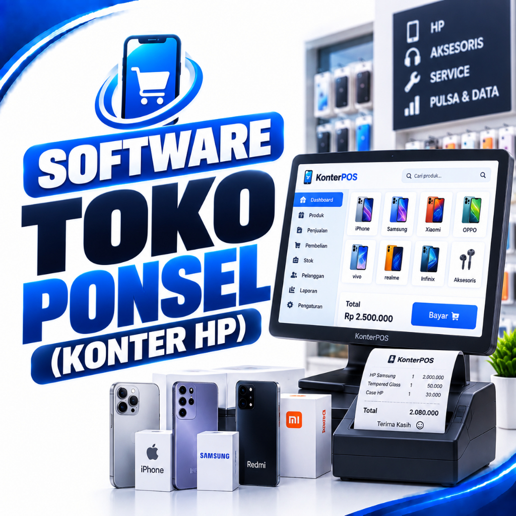 Software Toko HP Konter HP Counter Handphone Konter Pulsa Aksesoris Kasir POS Inventory Aplikasi Too