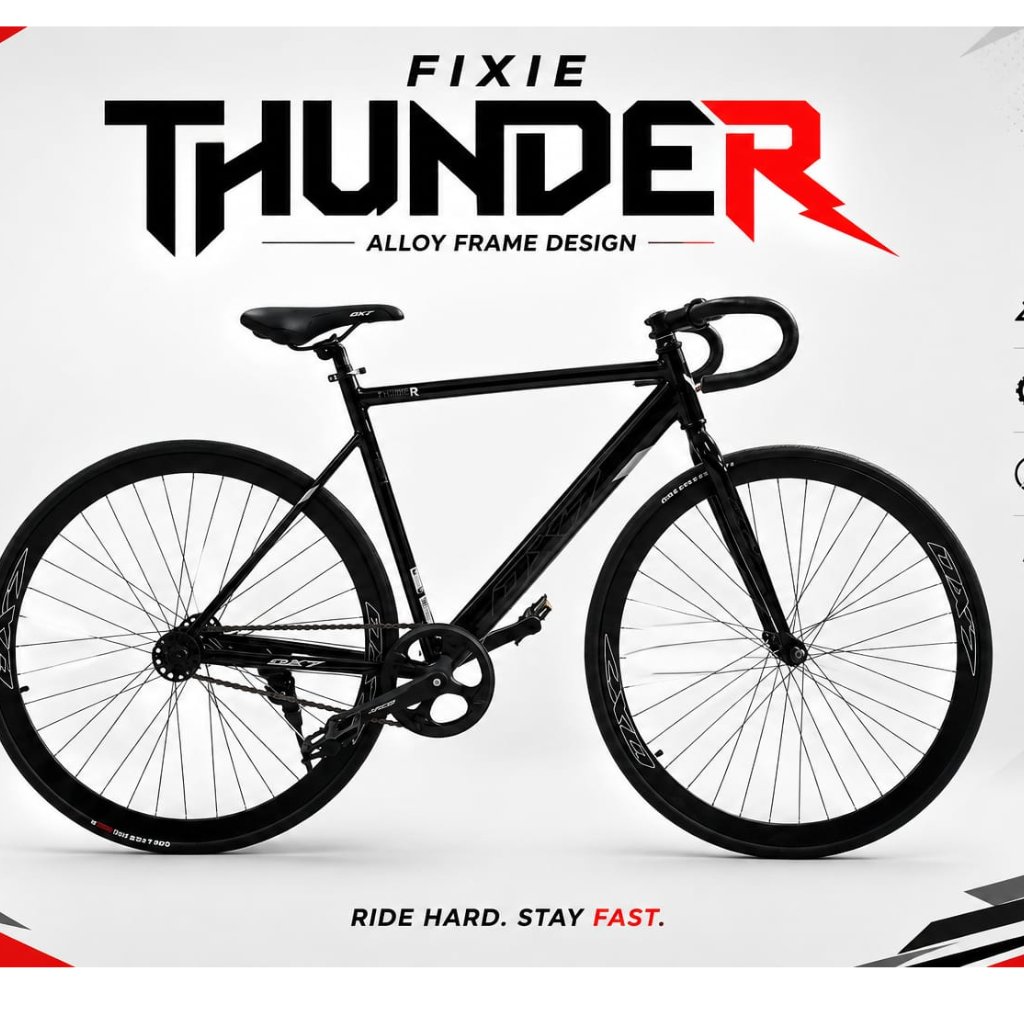 Sepeda Fixie FIXIE ox7 THUNDER R frame alloy dengan Bingkai Paduan Warna