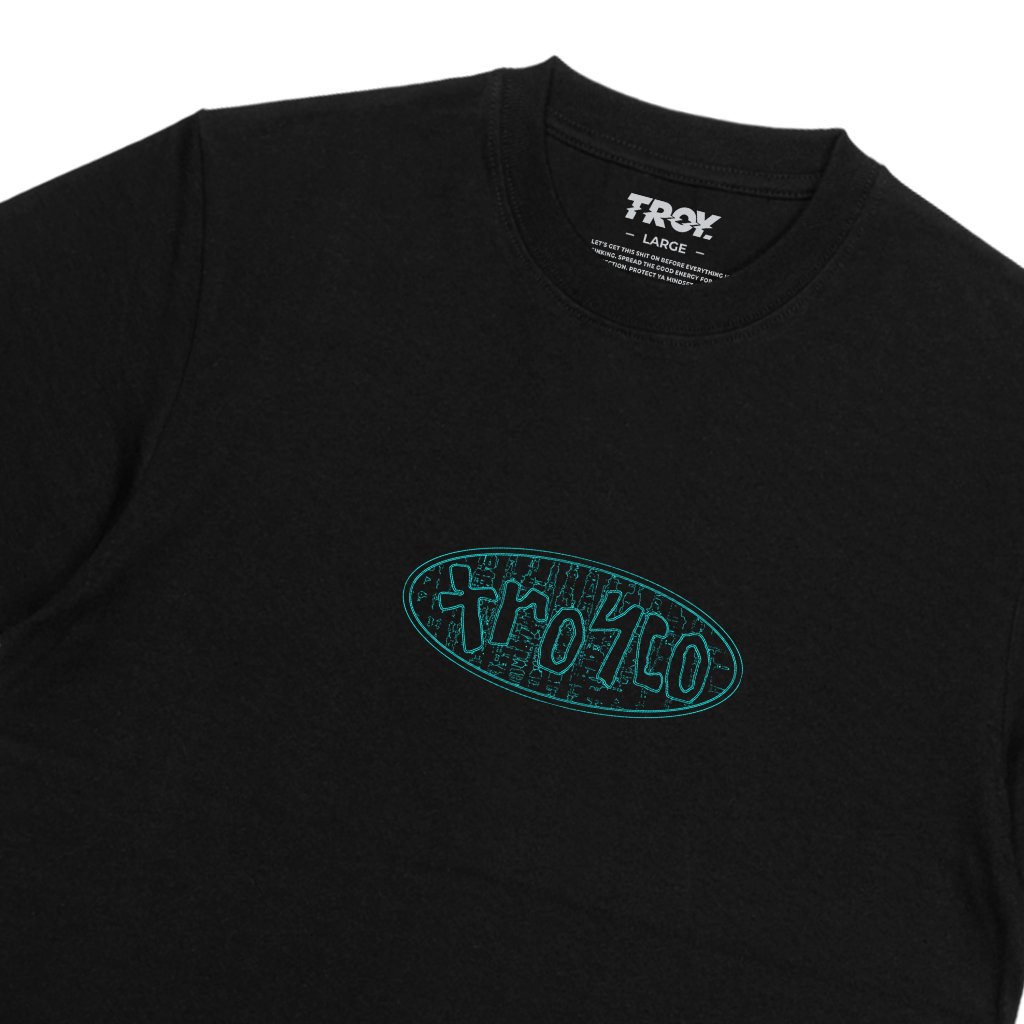 Troy Company T-Shirt Black Abstrak - Kaos Pria Lengan Pendek Hitam MTD 3721