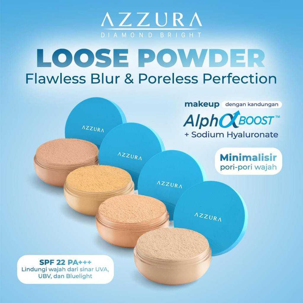 Azzura Loose Powder Diamond Bright Azura Bedak Tabur Mencerahkan Tahan Lama