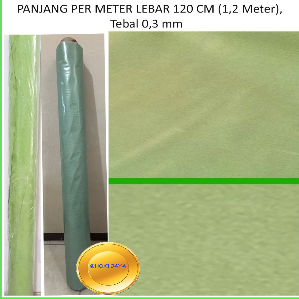 PER METER Karpet Lantai Plastik Vinyl METERAN BERBAGAI MOTIF HIJAU POLOS (METERAN)