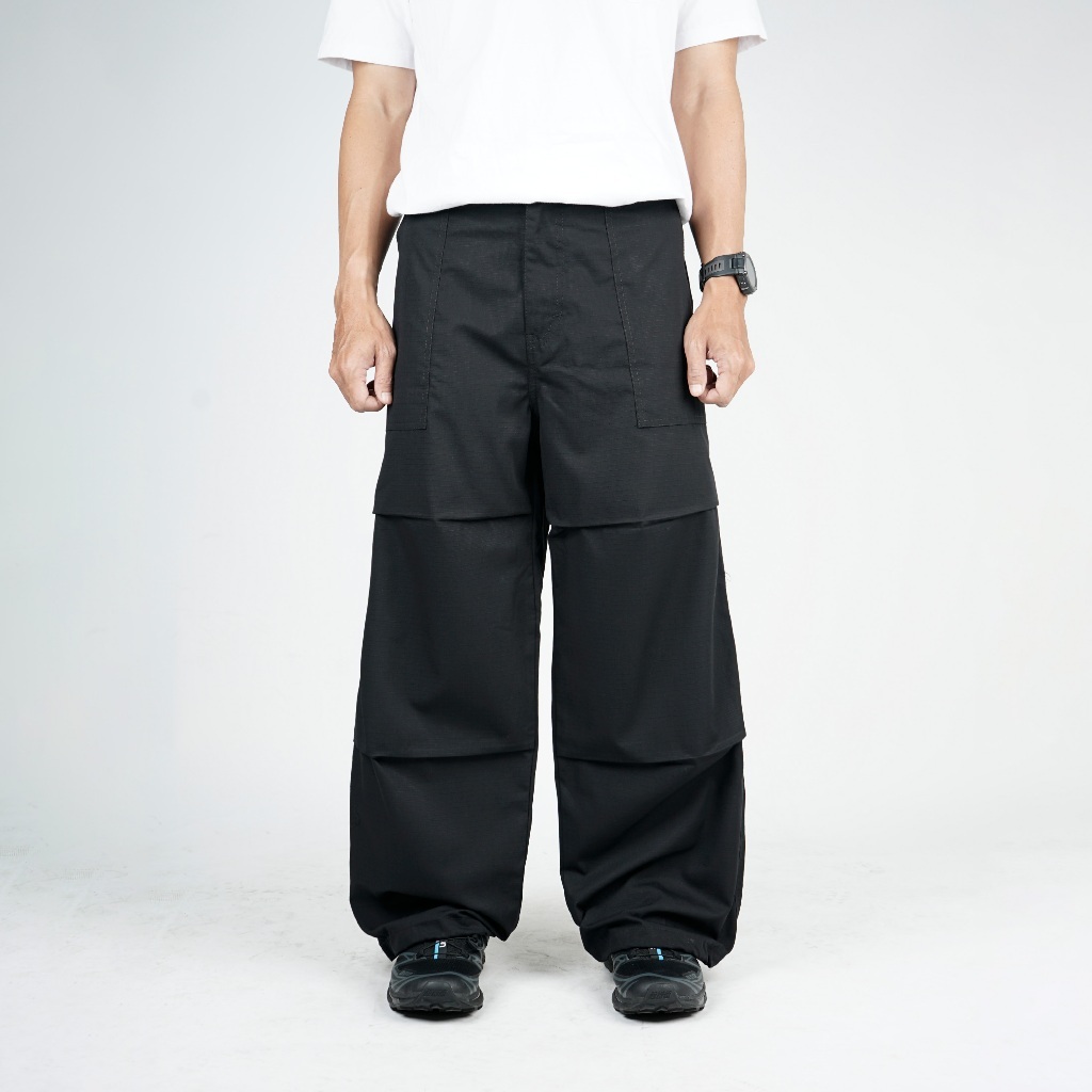 QOTH Celana Baggy Fatigue Pants Ripstop Perle