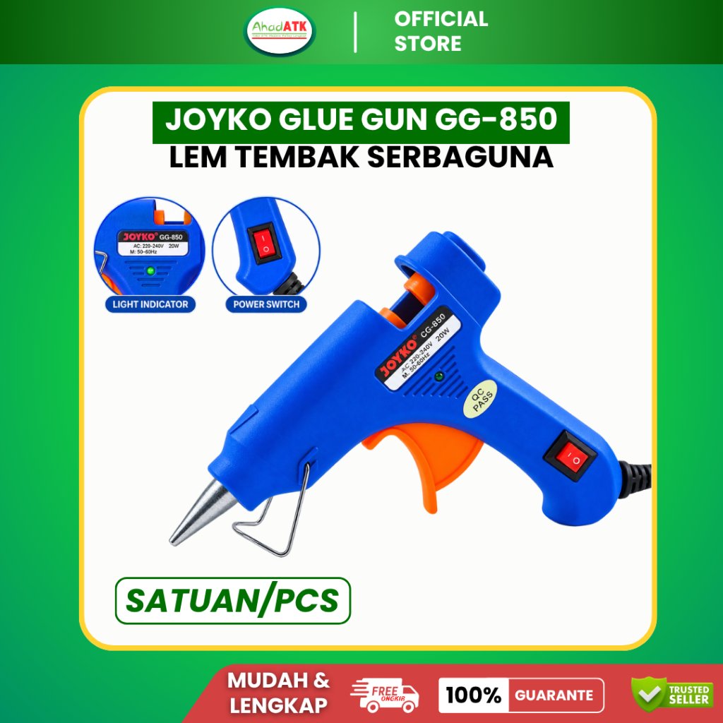 JOYKO Pengepak Lem GG-850 Lem Tembak Serbaguna 20W dengan Indikator Cahaya / Lem Tembak Kecil Joyko 