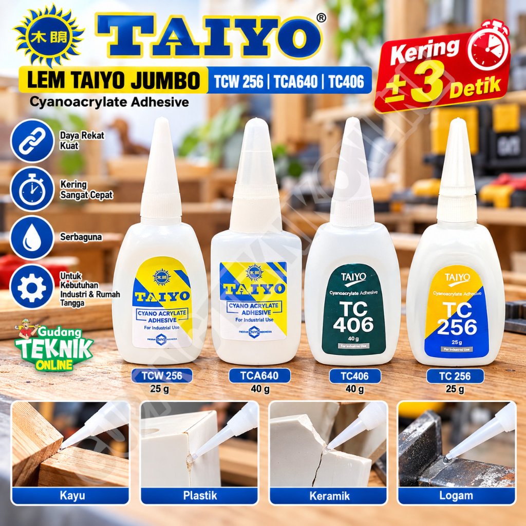 Lem Serba Guna TAIYO Jumbo TCW 256 TCA640 TC406 / Lem Taiyo Serba Guna Jumbo TCW-256 TCA-640 TC-406 