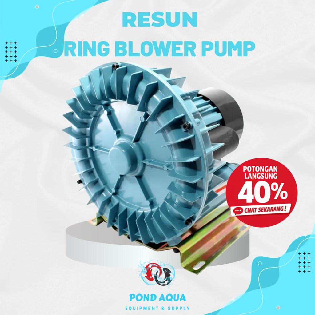 Aerator Kolam Koi Resun GF 750W Air Pump Ring Jet Blower Turbo Pump