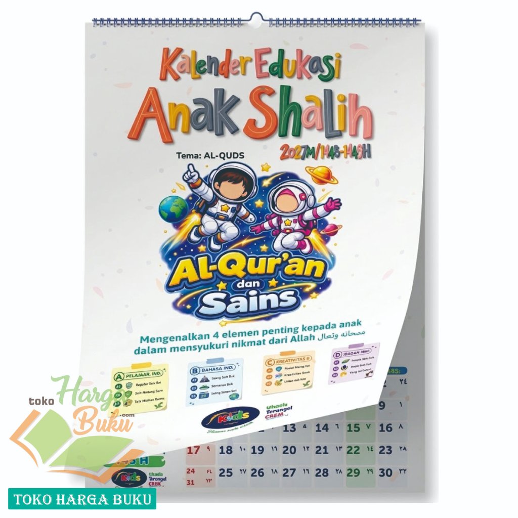 Foto Kalender Dinding Edukasi Anak Shalih 2027 M / 1448 - 1449 H Al-Quran dan Sains Almanak Kids Tembok PIS Pusataka Imam Syafii