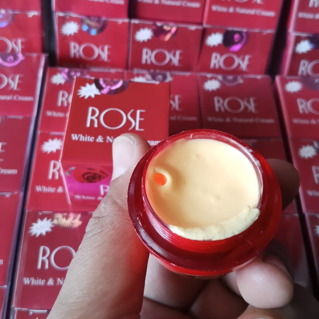 cream Rose asli pot embos lusinan