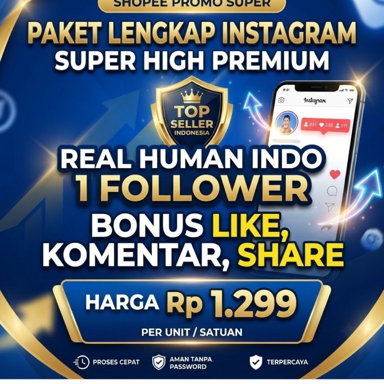 Paket Lengkap Instagram Super High Premium | Real Human Indo | Bonus Like, Komentar, & Share
