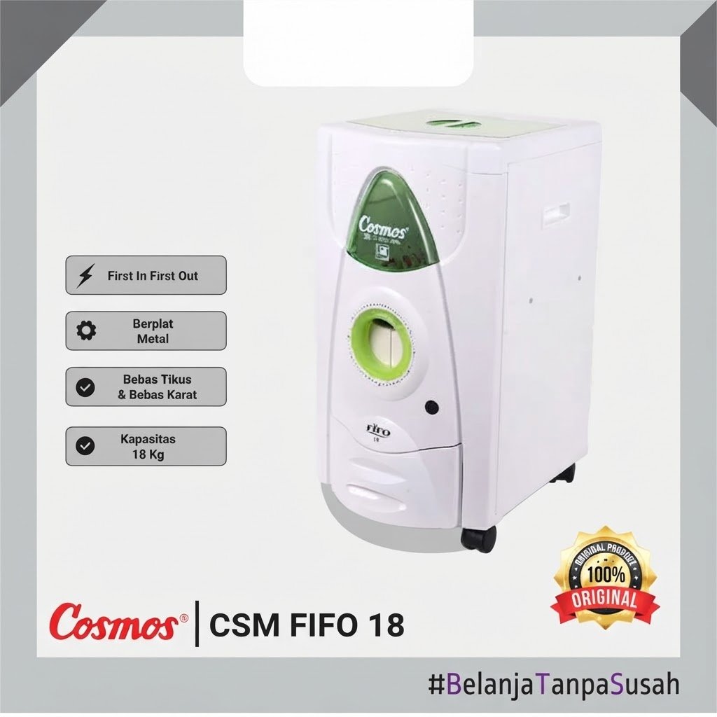 COSMOS DISPENSER BERAS 18KG FIFO 18 - TEMPAT BERAS - BOX BERAS COSMOS (INSTAN)