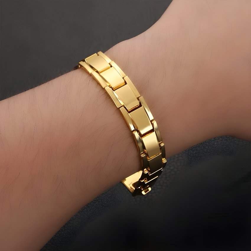 Gelang Tangan Pria Wanita Stainless Steel Perak Anti Karat, Elastis