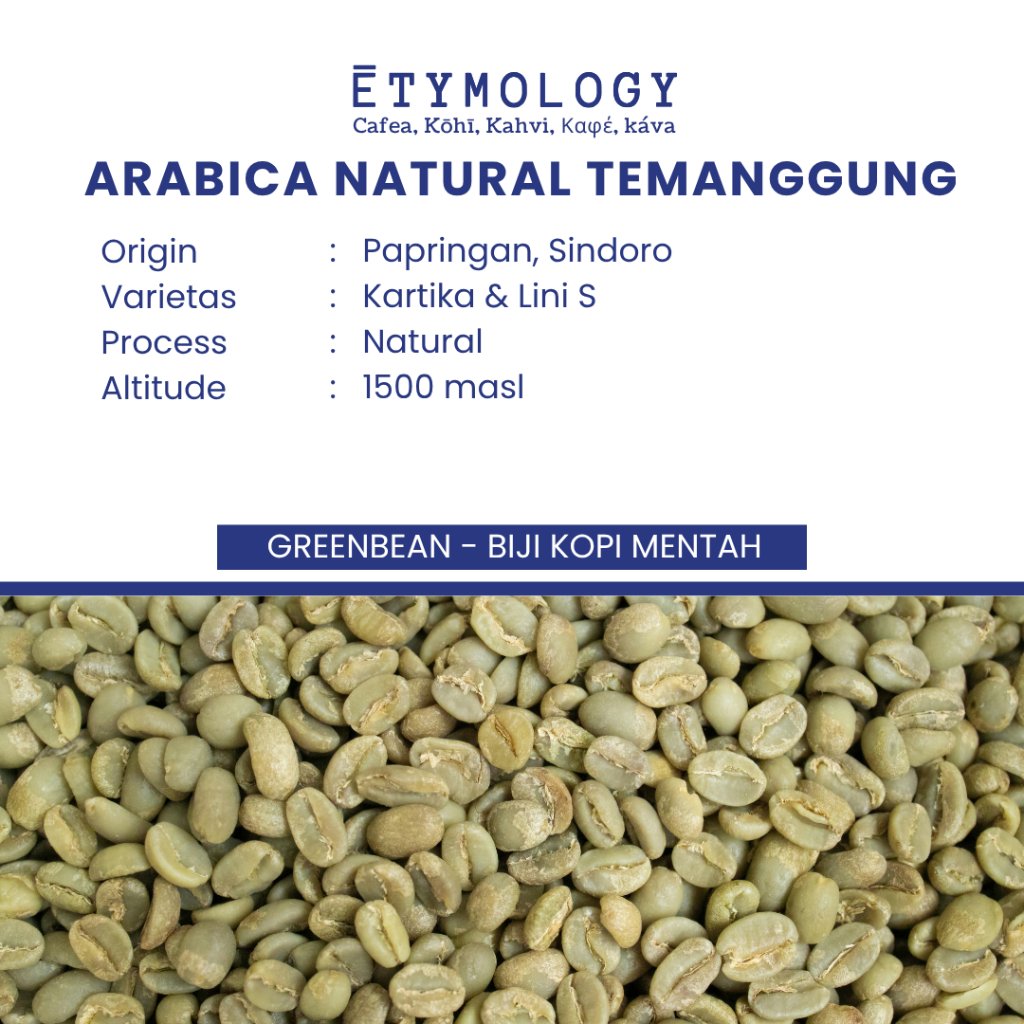 Green Bean Arabika Natural Temanggung - Biji Kopi Mentah Arabika Natural Temanggung - 500gr