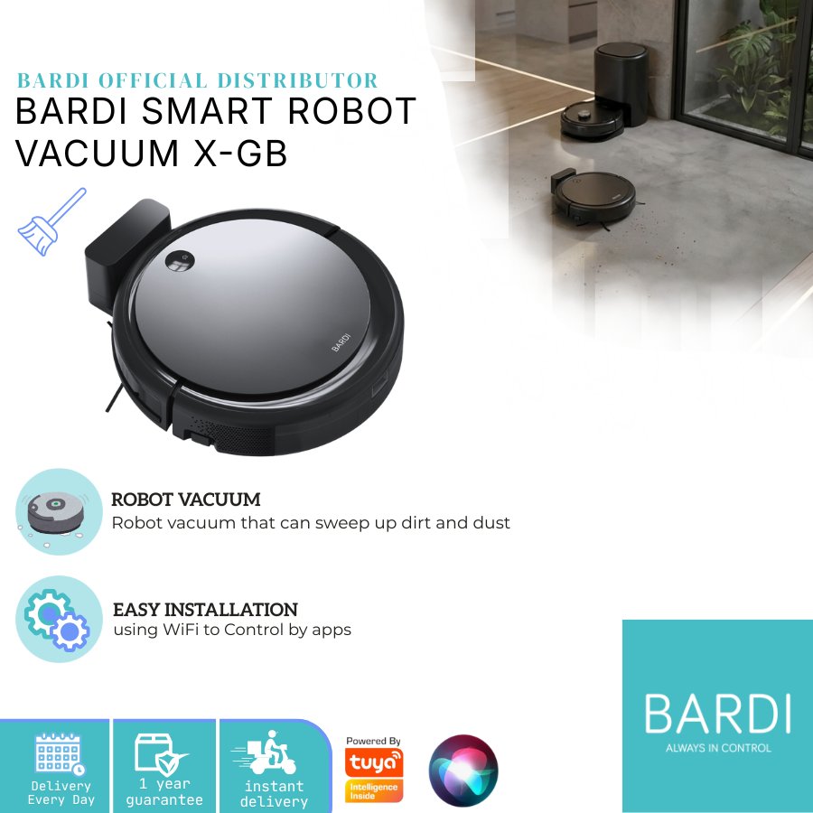 BARDI Vacuum Robot X-GB Vacuum Cleaner - Smart Robot Vacuum Sapu Otomatis WiFi