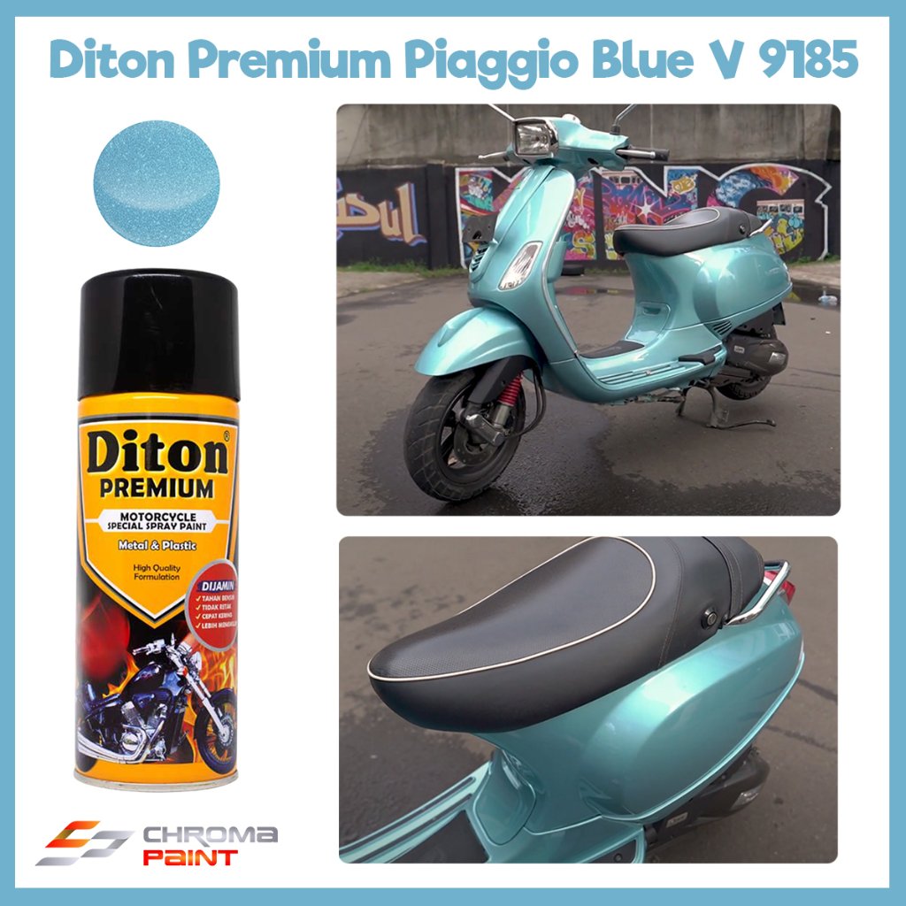 Diton Premium Vespa Warna Biru Muda - Piaggio Blue V 9185 - Cat Semprot Diton