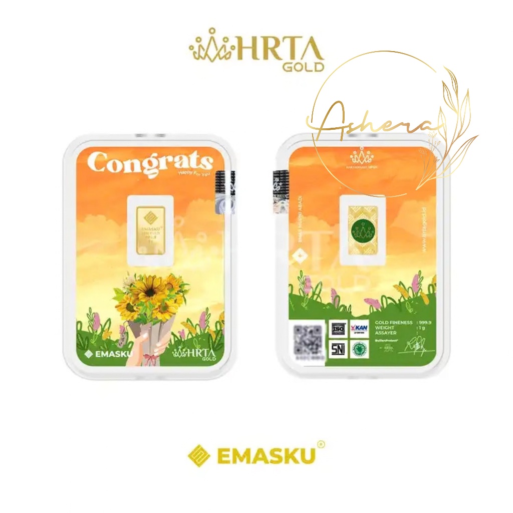 AsheraGold EMASKU Hartadinata Congrats 1 dan 2 gram LM LA Emas Logam Mulia
