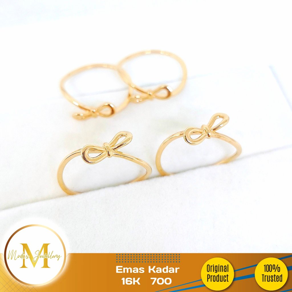 MODIS JEWELLERY - Cincin Pita Gelombang Kuning - Emas 16k  700